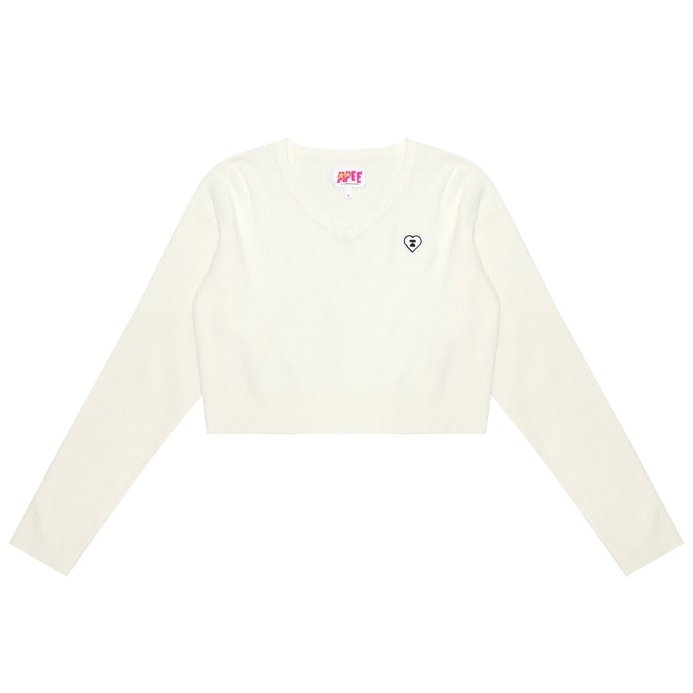APEE (BAPE) V Neck Knit Top for women